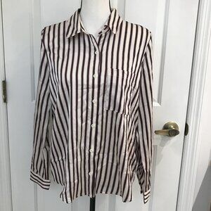 Como Blu Women's Vertical Striped Blouse M